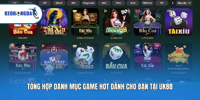 Tổng hợp danh mục game hot dành cho bạn tại UK88