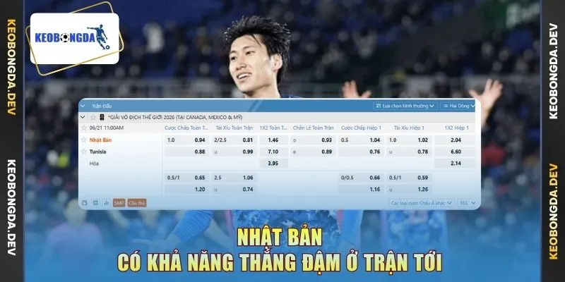 Nhật Bản có khả năng thắng đậm ở trận tới